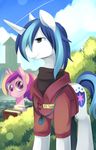  being_watched blue_eyes blue_hair blush book clothed clothing cutie_mark duo ende equine eyewear female feral friendship_is_magic glasses hair half-closed_eyes horn horse male mammal multi-colored_hair my_little_pony pony princess_cadance_(mlp) shining_armor_(mlp) turtleneck two_tone_hair unicorn whistle 