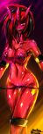  absurd_res anthro big_breasts bikini breasts clothed clothing cutie_mark demon erect_nipples female fierce garter hair hair_over_eye hi_res horn horny looking_at_viewer micro_bikini nipples not_furry pose pussy rape_face red_body red_eyes red_hair red_skin red_theme saliva sharp_teeth shiny signhereplease skimpy solo standing swimsuit teeth tight_clothing tongue tongue_out undressing wedgie wet 