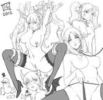  !! &gt;_&lt; /\/\/\ 4girls bad_id bad_pixiv_id baron_dick bdsm blush bondage bound breasts cane closed_eyes collar demon_girl elf facial_hair greyscale hat high_heels horns huge_breasts leash lieqi_hun looking_at_viewer monochrome multiple_girls mustache navel nipple_piercing nipples original penis piercing pointy_ears pussy saliva shoes slave small_breasts succubus sweat tag tentacles thighhighs top_hat twintails uncensored veins 