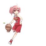  bad_id bad_pixiv_id basketball basketball_uniform inu_x_boku_ss leaf nukomasu pink_hair roromiya_karuta short_hair short_twintails shorts simple_background sportswear sweatband tanuki twintails watanuki_banri white_background 