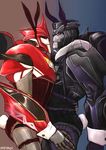  barricade claws costume decepticon garter grin invalid_color knock_out_(transformer) knockout lagomorph machine male mammal mechanical not_furry police purple purple_eyes rabbit red_eyes robot shade_streak teeth transformers transformers_prime 