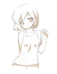 blush butter-t flat_chest monochrome original short_hair simple_background smile solo white_background 
