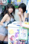  2girls asian bra breasts cleavage clerk highres iiniku_ushijima japan multiple_girls photo shop twintails underwear ushijima_iiniku 