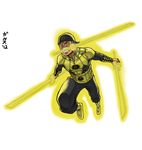  1boy cosplay dc_comics green_lantern green_lantern_(series) male male_focus one_piece roronoa_zoro sinestro_corps solo sword transparent_background weapon yellow 