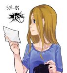  blonde_hair blue_eyes camera character_name coffinkun long_hair photo_(object) scp-105 scp_foundation simple_background single-lens_reflex_camera solo white_background 