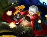  1boy capcom dante dante_(devil_may_cry) devil_may_cry devil_may_cry_3 gun lowres vergil virgil weapon 