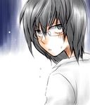  black_hair death_note frown glasses lowres mikami_teru open_mouth sweat 