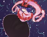  black_skirt cable capelet expressionless frills from_above long_sleeves nagae_iku necktie ooike_teru outstretched_arms pink_hair red_eyes red_neckwear shawl short_hair skirt solo touhou 