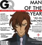  ali_al-saachez artist_request cover english formal gundam gundam_00 magazine_cover male_focus necktie parody solo suit 