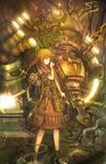  braid brown_hair cable highres kentarou machine original revision screwdriver skirt solo 