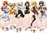  6+girls absurdres asteion barefoot blonde_hair brown_hair chibi corona_timir einhart_stratos fate_testarossa feet fujima_takuya gap heterochromia highres lyrical_nanoha mahou_shoujo_lyrical_nanoha mahou_shoujo_lyrical_nanoha_vivid multiple_girls no_shoes purple_hair rio_wezley sacred_heart school_uniform seifuku serafuku single_thighhigh takamachi_nanoha thighhighs toes vivio yagami_hayate 