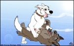  amber_eyes anal balto balto_(film) big_penis bolt bolt_(film) canine cum disney dog ecstasy feral kf_furry_design licking male mammal muscles penis sex snow tongue 