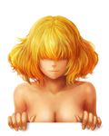 bad_id bad_pixiv_id blonde_hair character_request copyright_request hair_over_eyes misawa_kei nude simple_background solo 