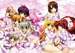  absurdres asteion bottomless child corona_timir dress_shirt einhart_stratos fate_testarossa fujima_takuya gap heterochromia highres loli lyrical_nanoha mahou_shoujo_lyrical_nanoha mahou_shoujo_lyrical_nanoha_vivid miura_rinaldi official_art pajama pajamas panties rio_wezley sacred_heart shimapan shirt striped striped_panties takamachi_nanoha thighhighs underwear vivio yagami_hayate yuri 