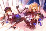  ahoge black_legwear blonde_hair blue_eyes boku_wa_tomodachi_ga_sukunai chuunibyou chuunibyou_demo_koi_ga_shitai! crossover dress eyepatch flower gokou_ruri gothic_lolita hairband hakoiri_nekohime hanazawa_kana hasegawa_kobato heterochromia high_heels lolita_fashion lolita_hairband long_hair long_legs lying multiple_girls on_back one_eye_closed one_side_up open_mouth ore_no_imouto_ga_konna_ni_kawaii_wake_ga_nai petals red_eyes rose seiyuu_connection shoe_dangle shoes short_hair smile takanashi_rikka thighhighs trait_connection twintails two_side_up 