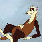  fan_art ferret male mammal mustelid sitting weasel 