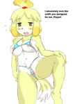  animal_ears areolae artist_request big_breasts bikini blonde_hair blush bra breasts canine clothed clothing dog dog_ears dog_tail doubutsu_no_mori female furry isabelle_(animal_crossing) large_breasts mammal micro_bikini nintendo panties pussy shizue_(animal_crossing) shizue_(doubutsu_no_mori) skimpy striped_panties swimsuit tail translated underwear unknown_artist video_games 