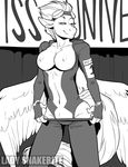  anthro anthrofied black_and_white breasts clothing cute english_text enlish_text equine eyewear female friendship_is_magic goggles horse horseq invalid_tag lady_snakebite looking_at_viewer mammal miss_universe monochrome my_little_pony nipples pegasus pony skinsuit solo spitfire_(mlp) standing strip_show text wings wonderbolts_(mlp) 