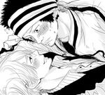  2boys aya_(6335) east_blue gin_(one_piece) headband male male_focus monochrome multiple_boys one_piece pixiv_thumbnail resized sanji yaoi 