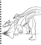 anus behind butt dragon female invalid_tag koosh-ball looking_at_viewer pussy raised_tail scalie sketch sketchbook solo steggy traditional wings wyvern 