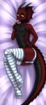  anthro bulge candy clothed clothing crossdressing dragon food legwear lollipop looking_at_viewer lying male mishabahl on_side solo thigh_highs underwear 