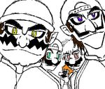  5boys alternate_costume brothers brown_hair cap dual_persona green_eyes hair looking_at_viewer looking_away luigi mario mustache nintendo no_hat orange_hair paper_mario purple_eyes red_eyes siblings super_mario_bros. super_paper_mario waluigi wario yellow_eyes 