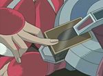  animated animated_gif armor card cards duel duel_disk holding holding_card jounouchi_katsuya lowres pile_of_cards qvga yu-gi-oh! yuu-gi-ou_(card) yuu-gi-ou_duel_monsters 