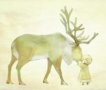  1boy animal antlers axis_powers_hetalia child deer finland_(hetalia) reindeer young younger 