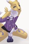  balls canine corset crossdressing cum cum_on_clothes cum_on_self digimon dildo elbow_gloves erection exposed fox fur gay glans glove gloves humanoid_penis male mammal penis plain_background purpel purple_fur renamon riding sex_toy skirt solo uncut whit white_background white_fur wiskar yellow yellow_fur 