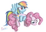  blue_eyes blue_fur cutie_mark duo equine female feral friendship_is_magic fur hair horse mammal multi-colored_hair my_little_pony patoriotto pegasus pink_fur pink_hair pinkie_pie_(mlp) plain_background pony purple_eyes rainbow_dash_(mlp) rainbow_hair sad white_background wings 