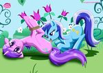 colgate_(mlp) cutie_mark duo equine female friendship_is_magic horn horse lesbian licking my_little_pony oral pony rope roses tongue unicorn 