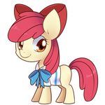 alpha_channel amber_eyes apple_bloom_(mlp) clothed clothing cub equine female feral friendship_is_magic fur hair horse looking_at_viewer mammal my_little_pony plain_background pony red_hair ribbons smile solar-slash solo transparent_background yellow_fur young 