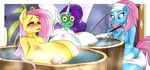  anthro anthrofied bathing big_breasts blush breasts equine eyes_closed female fluttershy_(mlp) fog friendship_is_magic group horn horse huge_breasts hyper hyper_breasts mammal marauder6272 my_little_pony nipples pegasus pony rarity_(mlp) spa steam unicorn water wings 