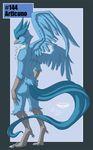  articuno avian beak bird claws collaboration feathers hair invalid_tag legendary_pok&#233;mon male mingchee nintendo notorious84 nude plain_background pok&#233;mon pok&#233;morph pok&eacute;mon solo standing the_pokedex_project video_games wings 