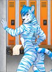  balls butt etuix feline gay invalid_tag locker locker_room looking_back male mammal scar showoff solo storm-tiger stripes tiger watermark white_tiger 