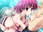  amatsu_misora_ni! bikini breasts caressing_testicles censored cum cum_on_body cum_on_breasts cum_on_upper_body facial handjob hitotsubashi_kanna penis shintaro shintarou swimsuit testicles 