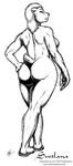  anthro back bear big_butt black_and_white breasts butt cirrel female grin hair hand_on_hip hindpaw huge_butt looking_at_viewer looking_back mammal monochrome nude paws short_hair short_tail side_boob solo standing svetlana_(cnc) thick_thighs thighs wide_hips 