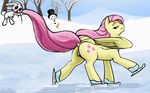  anatomically_correct anatomically_correct_pussy angel_(mlp) angel_bunny_(mlp) animal_genitalia anus arareroll butt cutie_mark duo equine equine_pussy female feral fluttershy_(mlp) friendship_is_magic green_eyes hair horse ice ice_skating lagomorph looking_back male mammal my_little_pony outside pegasus pink_hair pony pussy rabbit signature snow snowman wings 