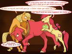  apple_bloom_(mlp) applejack_(mlp) argument big_macintosh_(mlp) blonde_hair blush cartoonlion cub cutie_mark dialog dialogue english_text equine eye_contact female feral freckles friendship_is_magic green_eyes group hair hooves horse male mammal my_little_pony pony red_hair text yoke young 