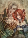  amy_sorel blonde_hair drill_hair father_and_daughter hair_over_eye hair_over_one_eye morito_leaf9 raphael_sorel red_hair soul_calibur soulcalibur_iii 