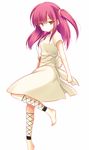  akane_souichi bad_id bad_pixiv_id barefoot brown_eyes magi_the_labyrinth_of_magic morgiana one_side_up red_hair simple_background solo white_background 