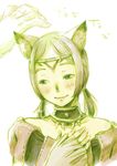  animal_ears bad_id bad_pixiv_id blush branch_(blackrabbits) circlet collar final_fantasy final_fantasy_xi mithra short_hair short_twintails smile solo twintails 