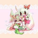  :3 bad_id bad_pixiv_id chibi ex-keine horns kamishirasawa_keine kamishirasawa_keine_(hakutaku) lowres ribbon sukusuku_hakutaku tail touhou usoneko 