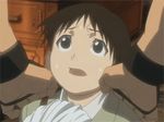  animated animated_gif black_eyes black_hair blood cuts fullmetal_alchemist homunculus injured injury king_bradley lowres pride roy_mustang selim_bradley short_hair skin_tight strangling strangulation sword weapon wristband 