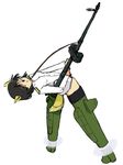  animal_ears bad_id bad_pixiv_id black_hair black_legwear cosplay drum_magazine dual_drum_magazine genshiken gun heavy_machine_gun leaning_back machine_gun military military_uniform ogiue_chika pikapoo short_hair simple_background solo striker_unit tail thighhighs type_98_machine_gun uniform weapon white_background world_witches_series 