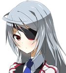  bad_id bad_pixiv_id close-up eyepatch highres infinite_stratos juuroku_anna laura_bodewig long_hair necktie red_eyes silver_hair solo uniform 