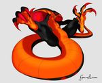  anthro anthrofied black_body claws cobra disney fangs gunzcon jafar looking_at_viewer male muscles nude plain_background red_eyes reptile scalie sitting snake solo spread_legs spreading toes 