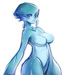  1girl adult animal_ears blue_skin breasts earrings fish_girl jewelry large_breasts maniacpaint monster_girl nude ocarina_of_time older princess_ruto purple_eyes smile solo the_legend_of_zelda the_legend_of_zelda:_ocarina_of_time zora 