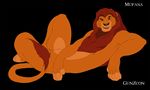  anthrofied body brown_eyes disney feline fur gunzcon lion looking_at_viewer male mammal mane mufasa nude orange_fur pose sitting solo the_lion_king yellow 