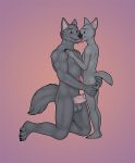  age_difference anthro anthro_on_anthro balls canine cub duo erection fur grey_fur hug humanoid_penis larger_male male male/male mammal nude older_male penis simple_background size_difference smaller_male vein wolf yomari_u young younger_male 